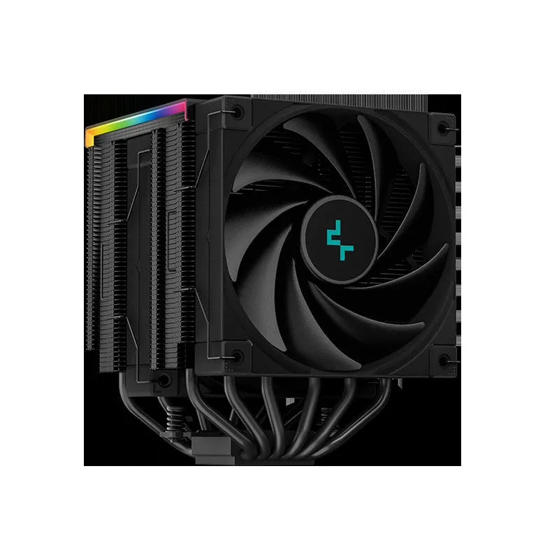 Twin tower CPU air cooler with digital display and copper-aluminium construction