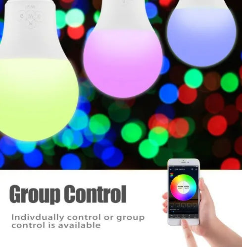 Smart LED light bulb E27 B22 4.5W RGB warm white 2700K-6500K dimmable app control, 60mm x 117mm