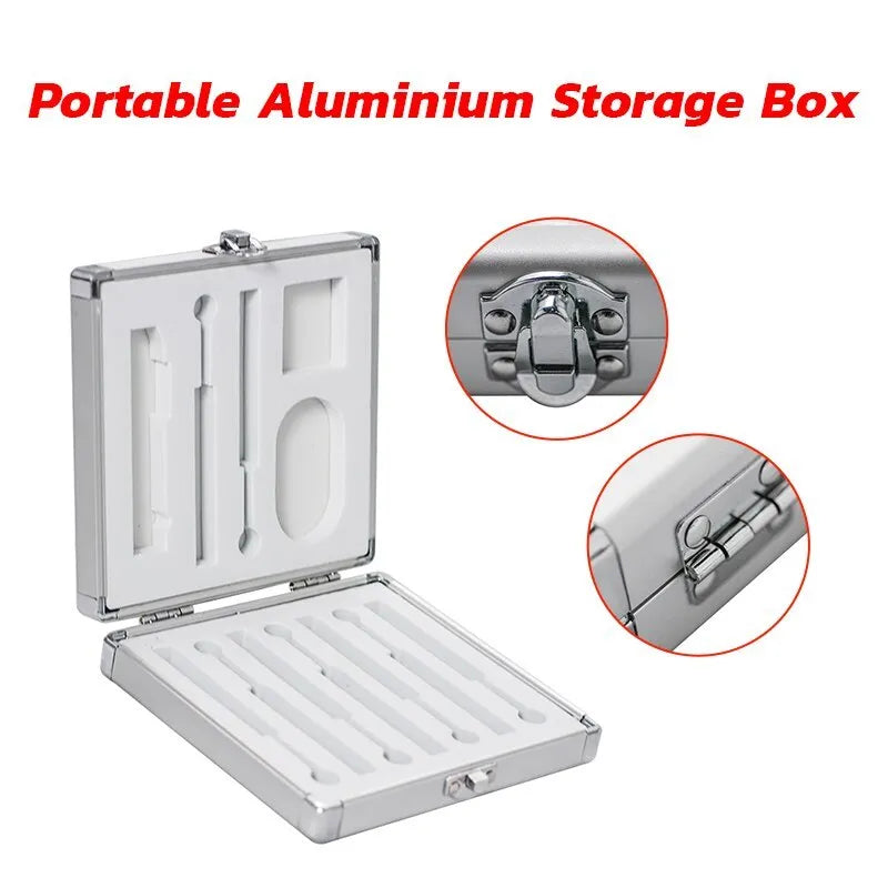 Silver aluminium storage box for TS100 portable soldering iron