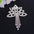 Crystal rhinestone flower applique with tassel in gold white diamond for wedding dress decoration