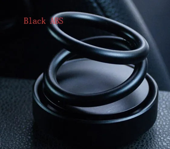 Double ring rotating car aromatherapy diffuser aluminium alloy Classic Black 6.4x5.8cm