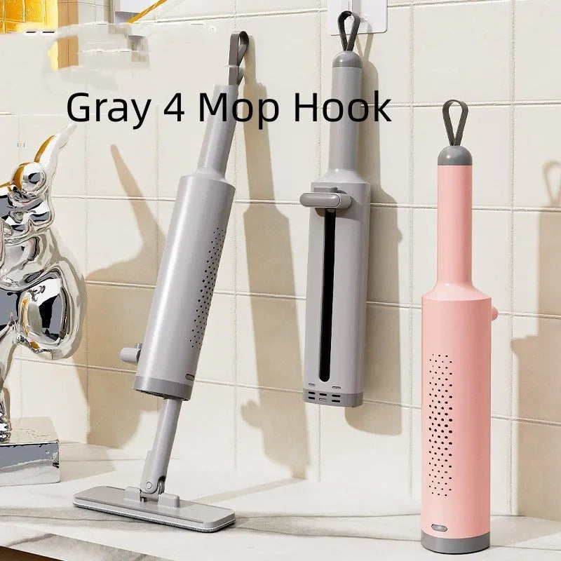 Self-squeeze mini flat mop with microfiber pads and crevice brush in pink, grey or white