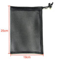 Black mesh drawstring storage bag for children's water ball toys in three sizes.