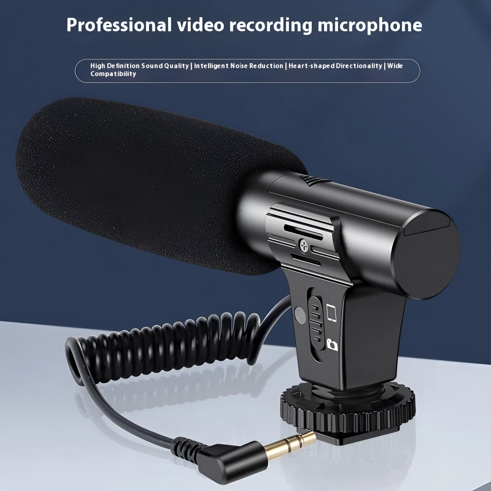 Black video recording live camera microphone for mobile phone and computer.