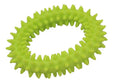 Blue spiky circle ring dog chew toy made from TPR for cleaning teeth and bite training.