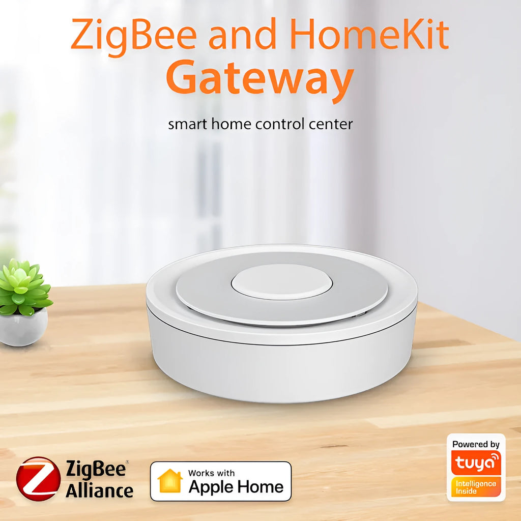 White square ZigBee smart home gateway hub with dimensions 78mm x 78mm