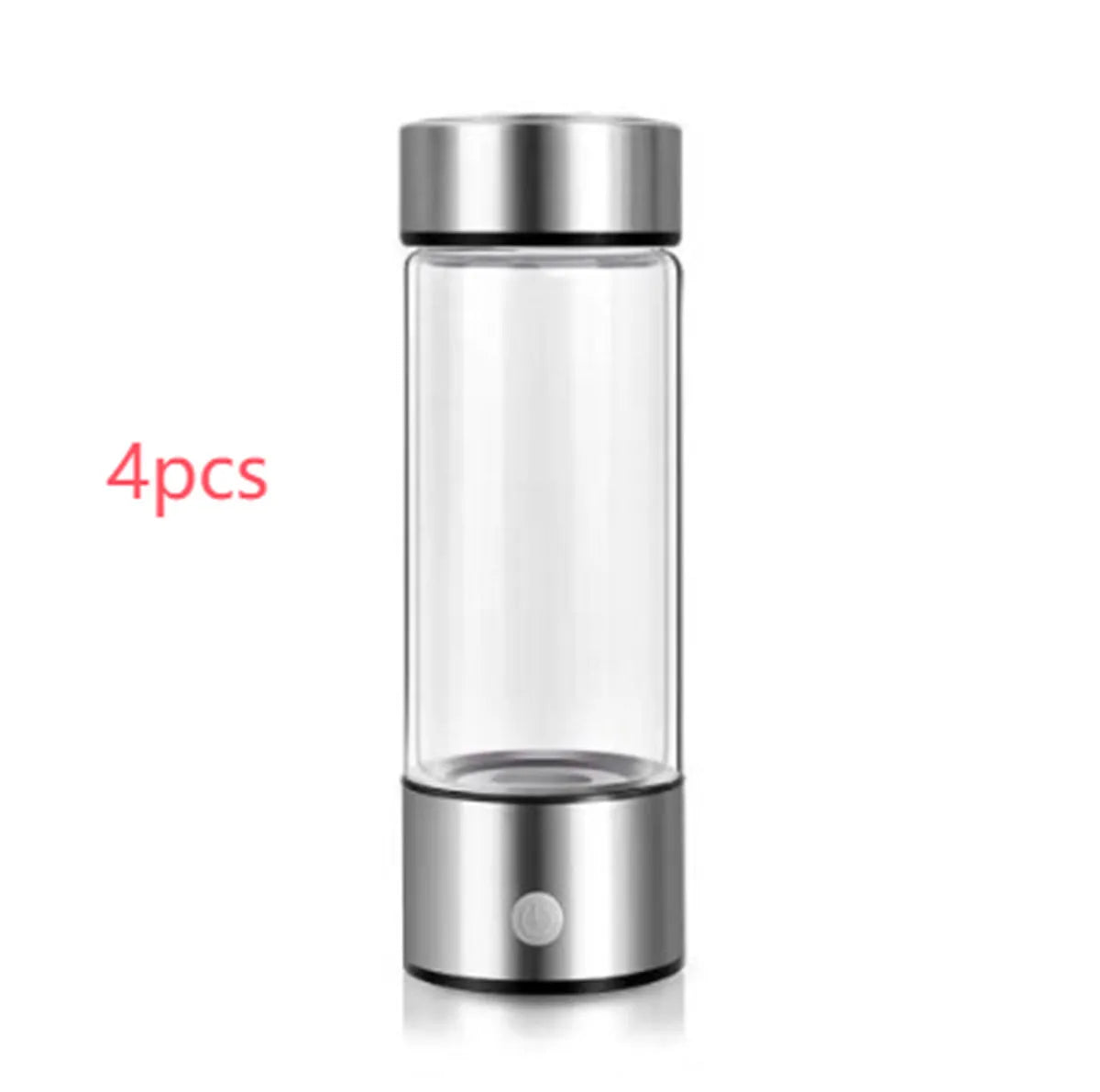 Rechargeable hydrogen water bottle generator in black with borosilicate glass and 401-500ml capacity