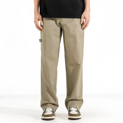 All-match loose wide-leg pants in black drawstring mid-waist style