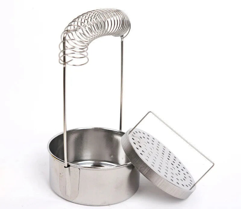 Silver stainless steel oil painting pen washer with brush in spring clamp and leaking plug