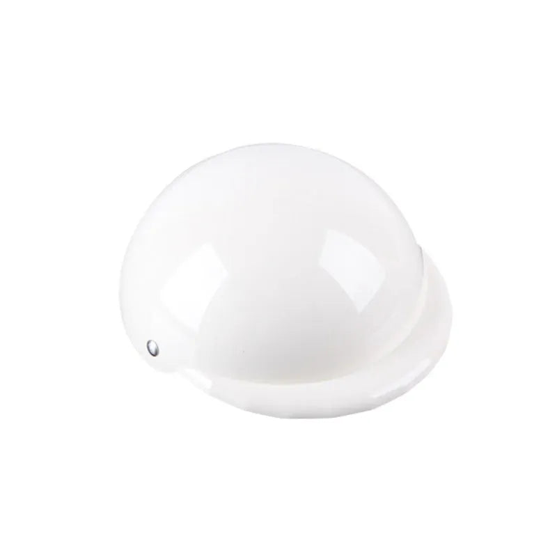 Plastic dog motorcycle helmet cap in pink colour showing Japanese Korean style design with size measurement