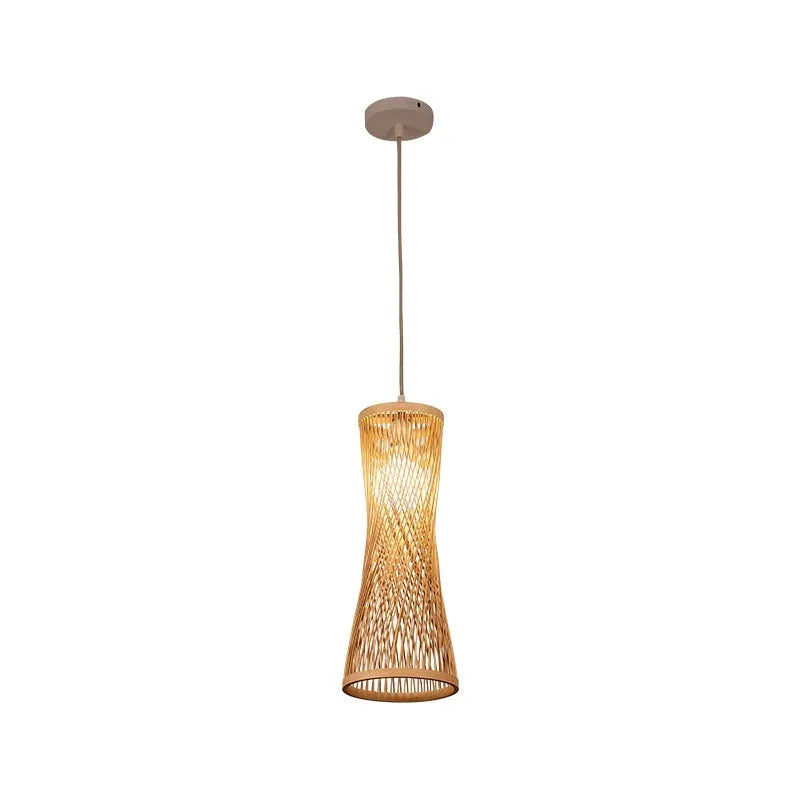 Japanese new Chinese style bamboo artwork chandelier, 220V suspension wire pendant with 17cm white or black accessory and black disc or 70cm straight plate options