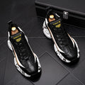 Pair of casual men's high-top sneakers in microfiber, black colour with colour-matched detailing