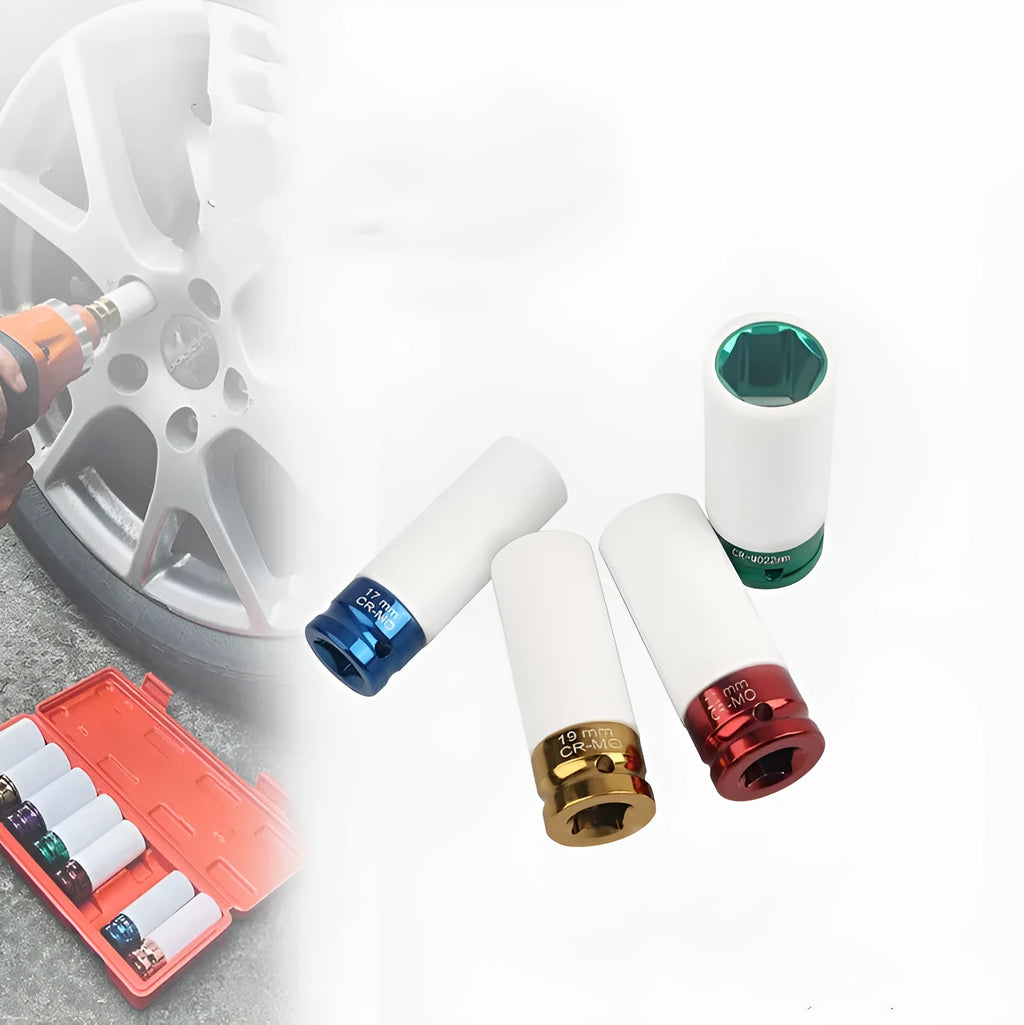 Single 45# steel hexagon socket for pneumatic wrench in size 17mm 19mm 21mm or 22mm OPP packaging