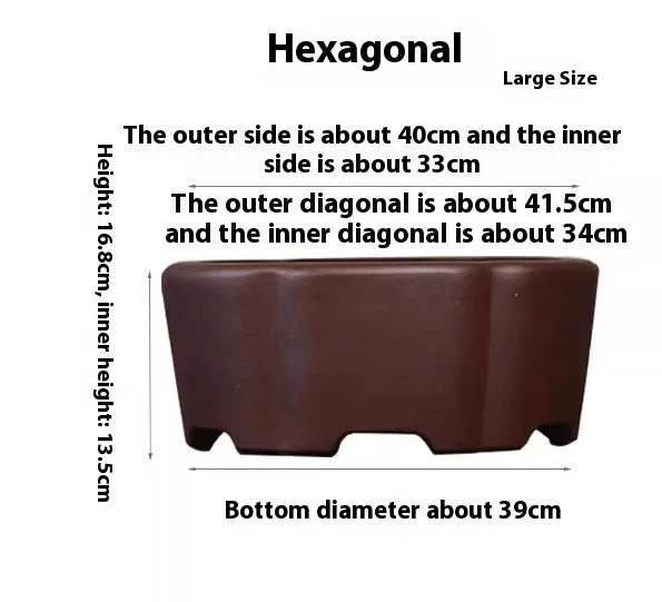 Square purple clay succulent bonsai pot in classical design for tabletop or floor placement