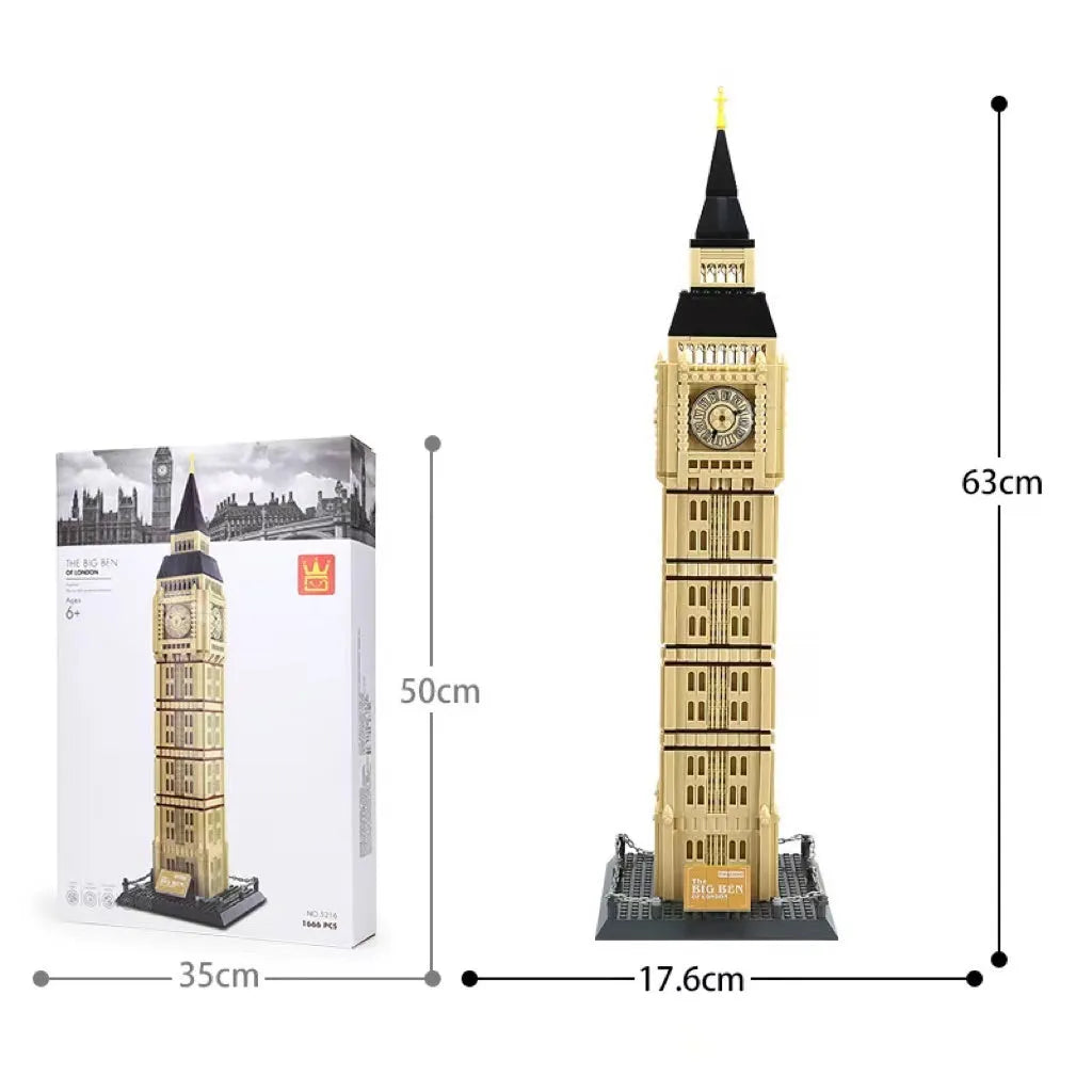 Wange building blocks set with over 800 ABS plastic pieces for landmark construction
