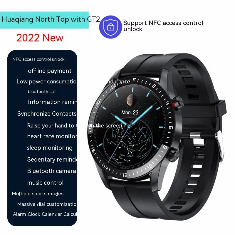 Black smart watch with 1.3 inch touch screen and Bluetooth calling feature on wrist