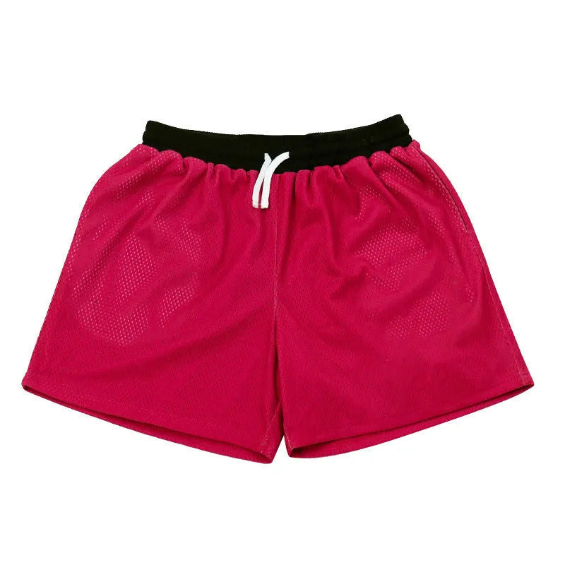 Men's mesh quick-drying shorts in chemical fibre fabric available in five colours