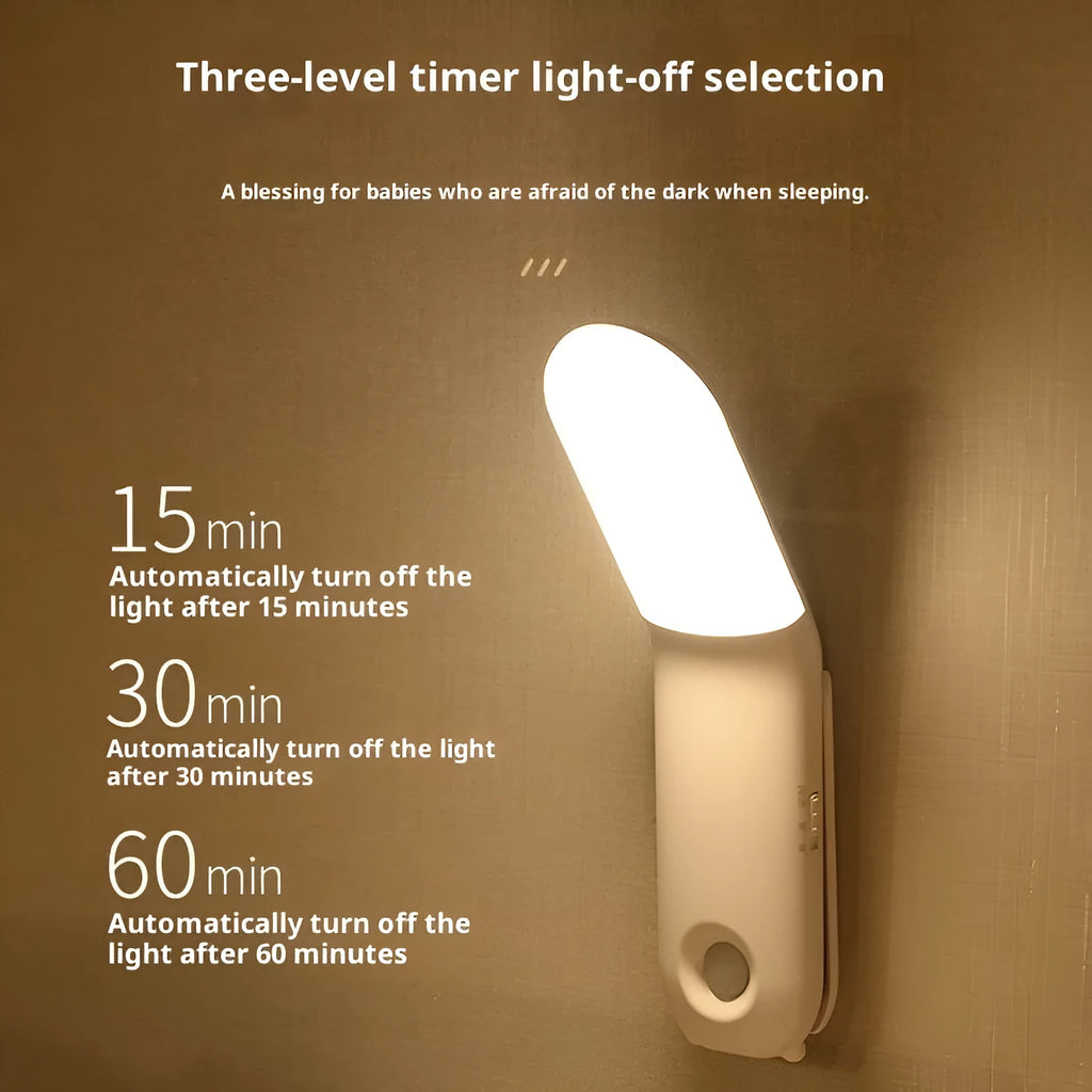 Rechargeable wardrobe aisle light with three-colour adjustment and induction option, geometric stereo shape, single lamp.