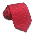 8cm wide striped polyester jacquard business tie in arrow shape