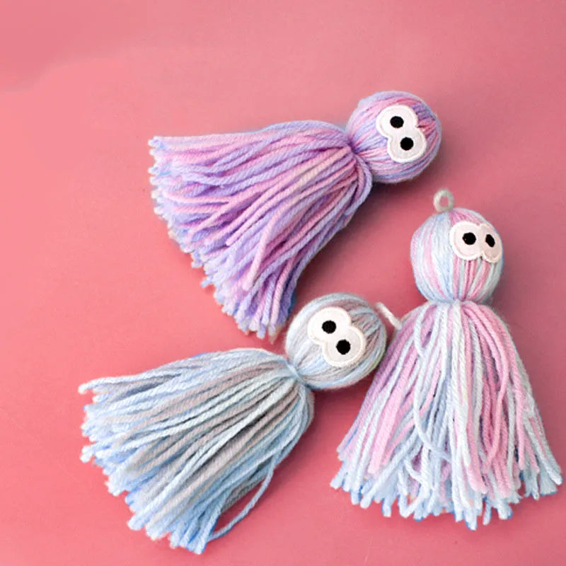 Bite-resistant wool cat ball with teaser stick for kitten teeth grinding and hanging play