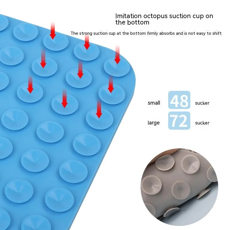 Silicone dog licking pad anti-choke slow feeder in large 20.8cm or small 15cm size, grey blue or yellow