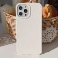 Wheat straw degradable rear cover phone case for iPhone on a white background.