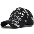 Cotton baseball cap with adjustable fit and curved brim, black colour