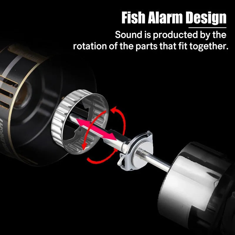 All-metal front relief spinning wheel with 11 axles, 6.2:1 gear ratio, and left/right interchangeable handle, 92x92x92mm.