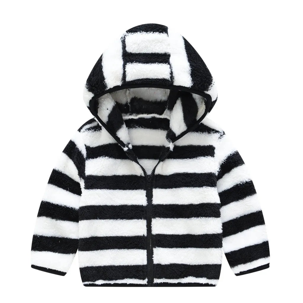Infant toddler bear ears solid colour hoodie jacket with zipper front, cotton lining, and long sleeves, available in multiple colours