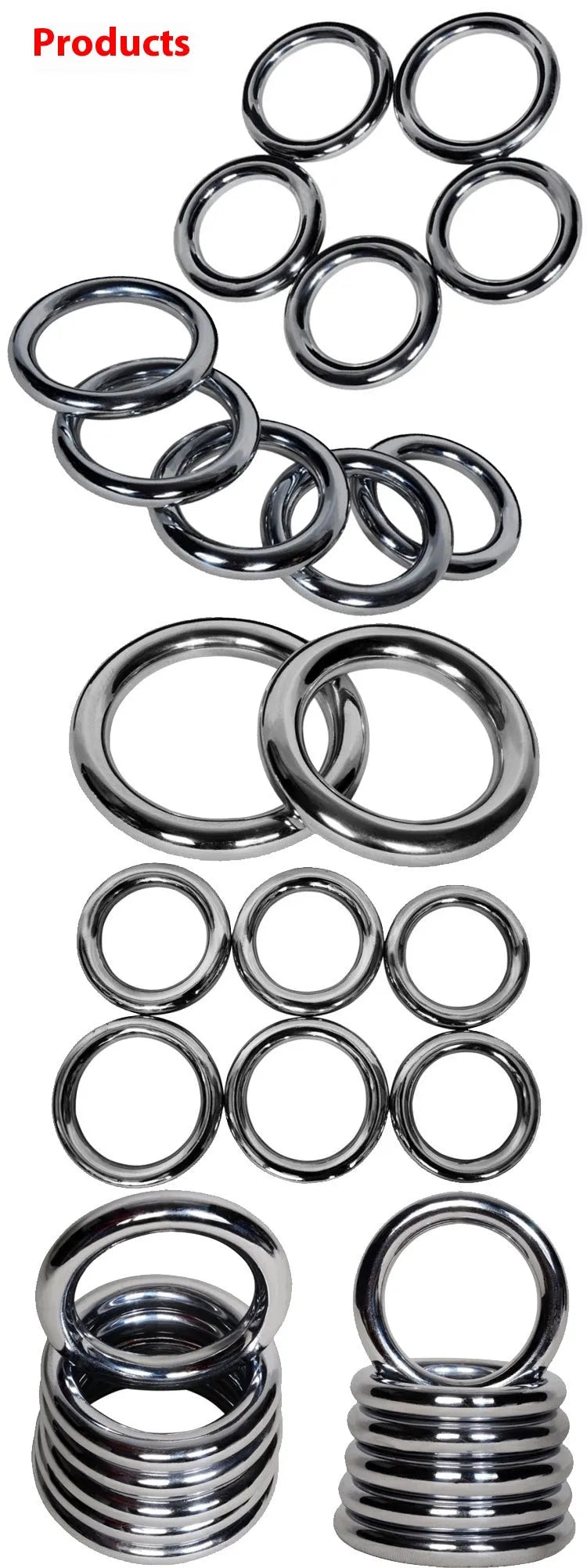A silver carbon steel ring for Wing Chun iron arm and hand grip strength training.