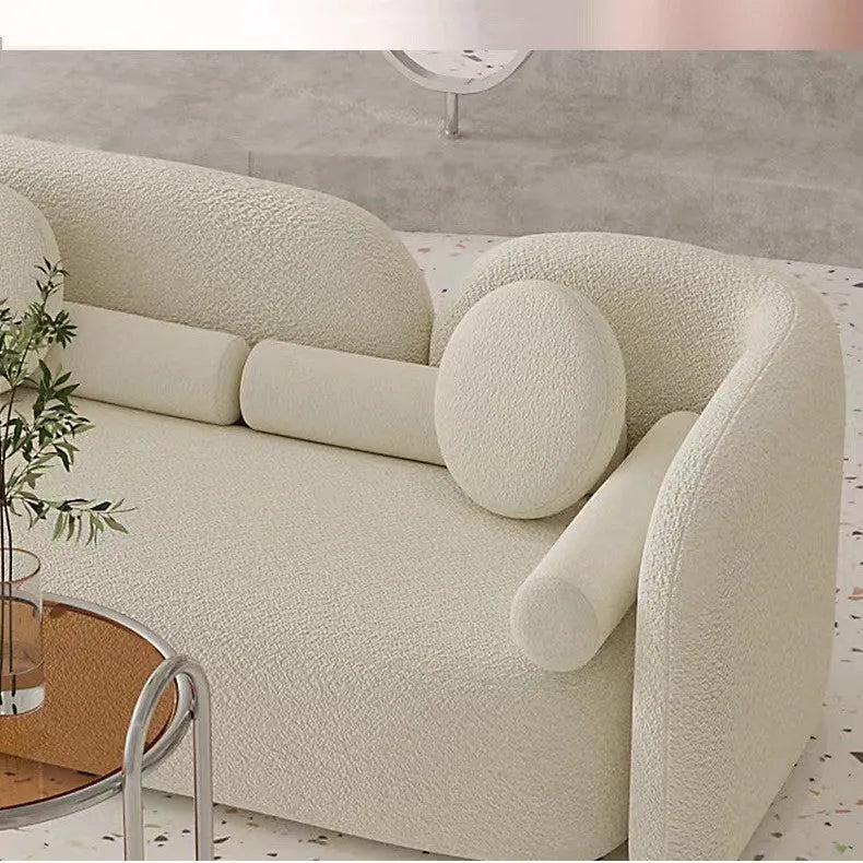 Nordic U-shaped sofa combination in flannel fabric, 170cm and 210cm sofas, 69cm seat depth