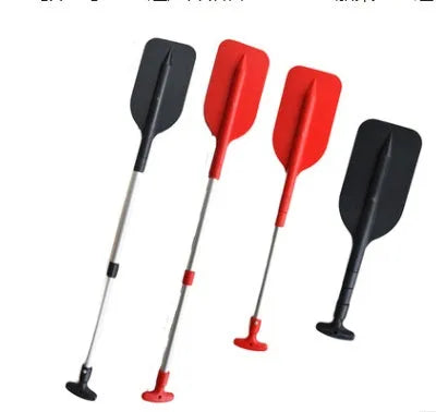 Retractable paddle in yellow with telescoping aluminium alloy shaft and PVC blade for inflatable boats
