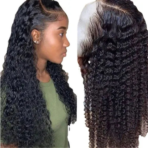 Brazilian kinky curly lace front human hair wig 150% density natural colour 1b# 8 to 24 inch length