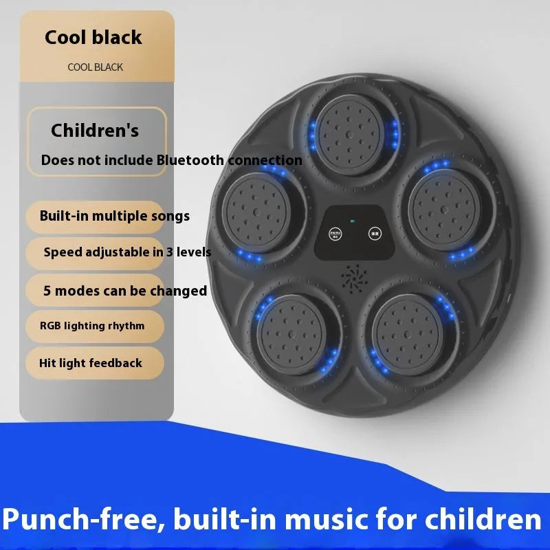 Wall-mounted smart boxing trainer with black Sanda sandbag and sensor tracking display