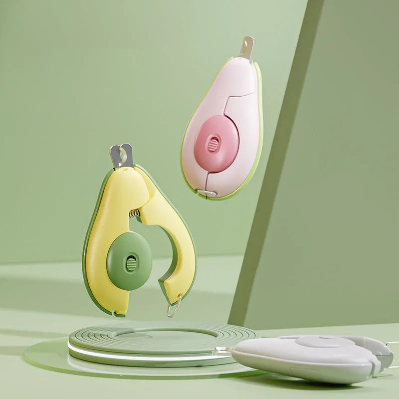Professional LED pet nail clipper for small dogs and cats in green, pink, or white colours.