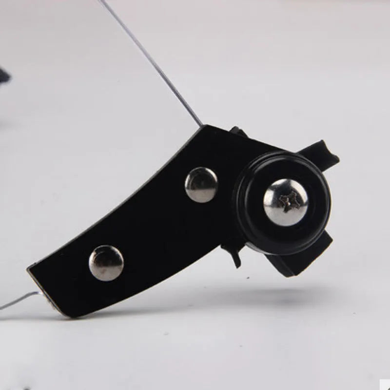 Transparent polycarbonate full face shield for safety helmet mounting.