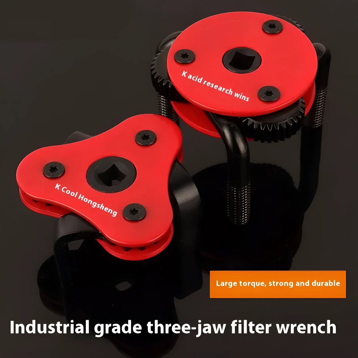 Three-claw filter wrench in chromium vanadium steel for oil filter disassembly and auto repair, 0.6KG, circle or flat model