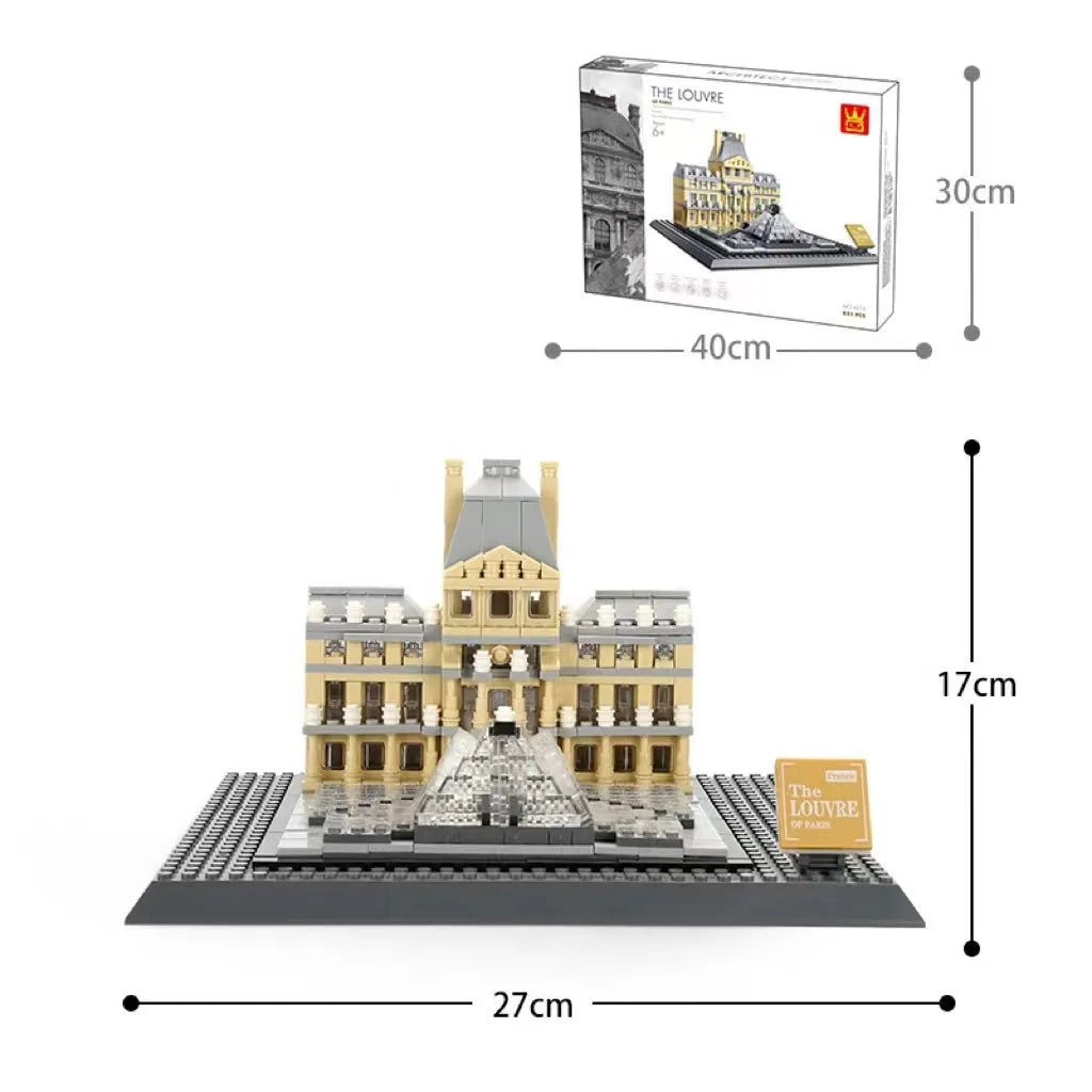 Wange building blocks set with over 800 ABS plastic pieces for landmark construction