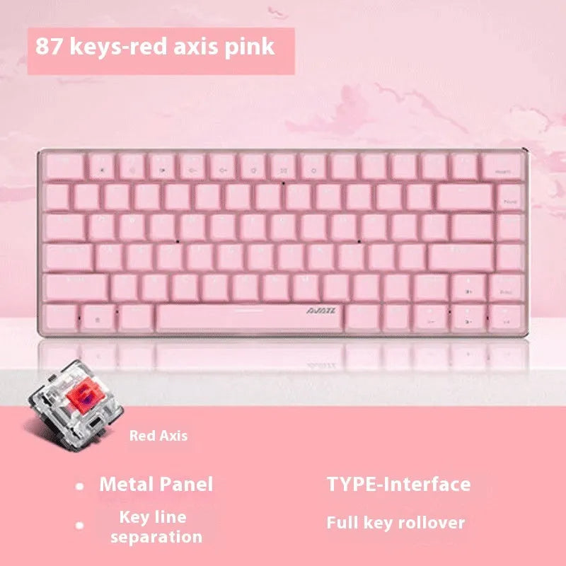 82-key mechanical gaming keyboard with RGB backlight on metal frame