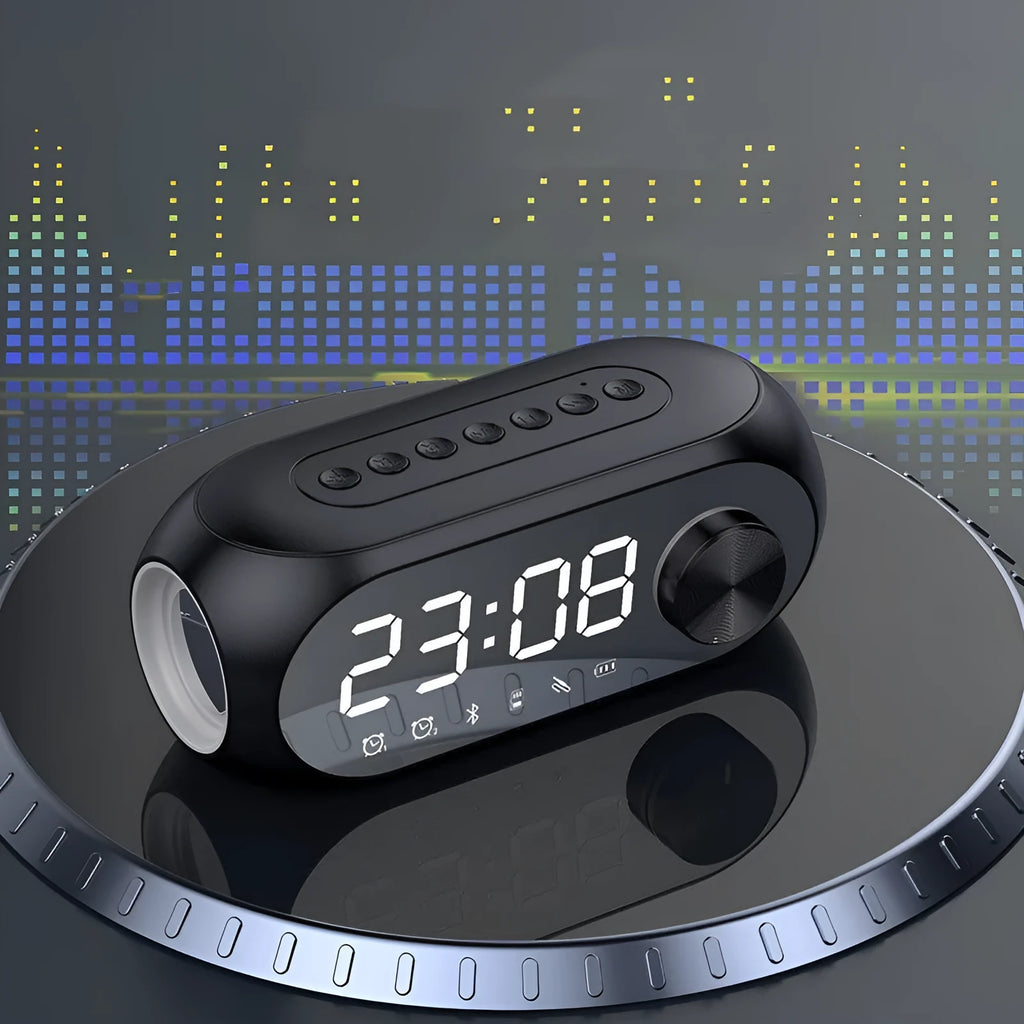 S8 portable mini speaker in black, white, or blue with USB charging cable.