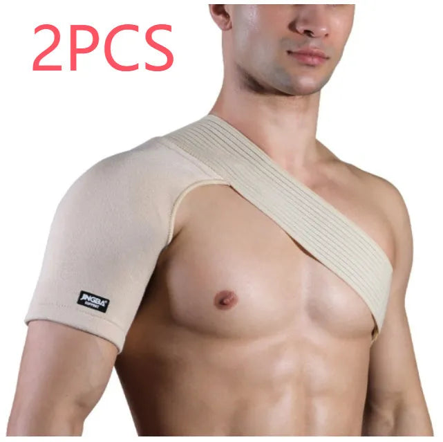 Adjustable one shoulder sports protective gear with breathable strap in skin colour