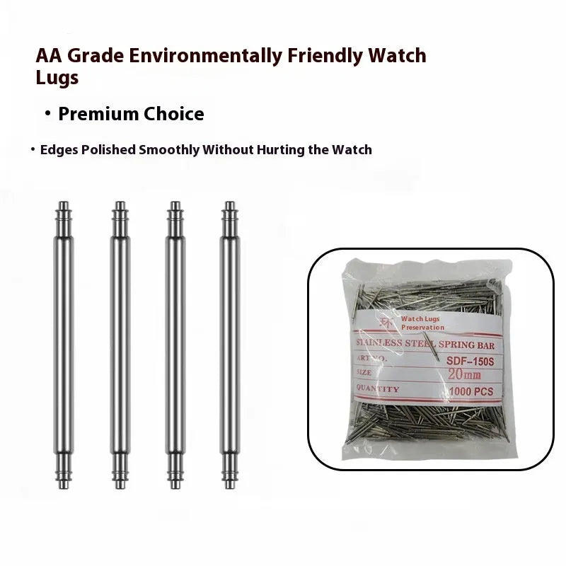 Watch bolt auricular needle spring shaft accessories in six sizes from 21mm to 26mm diameter