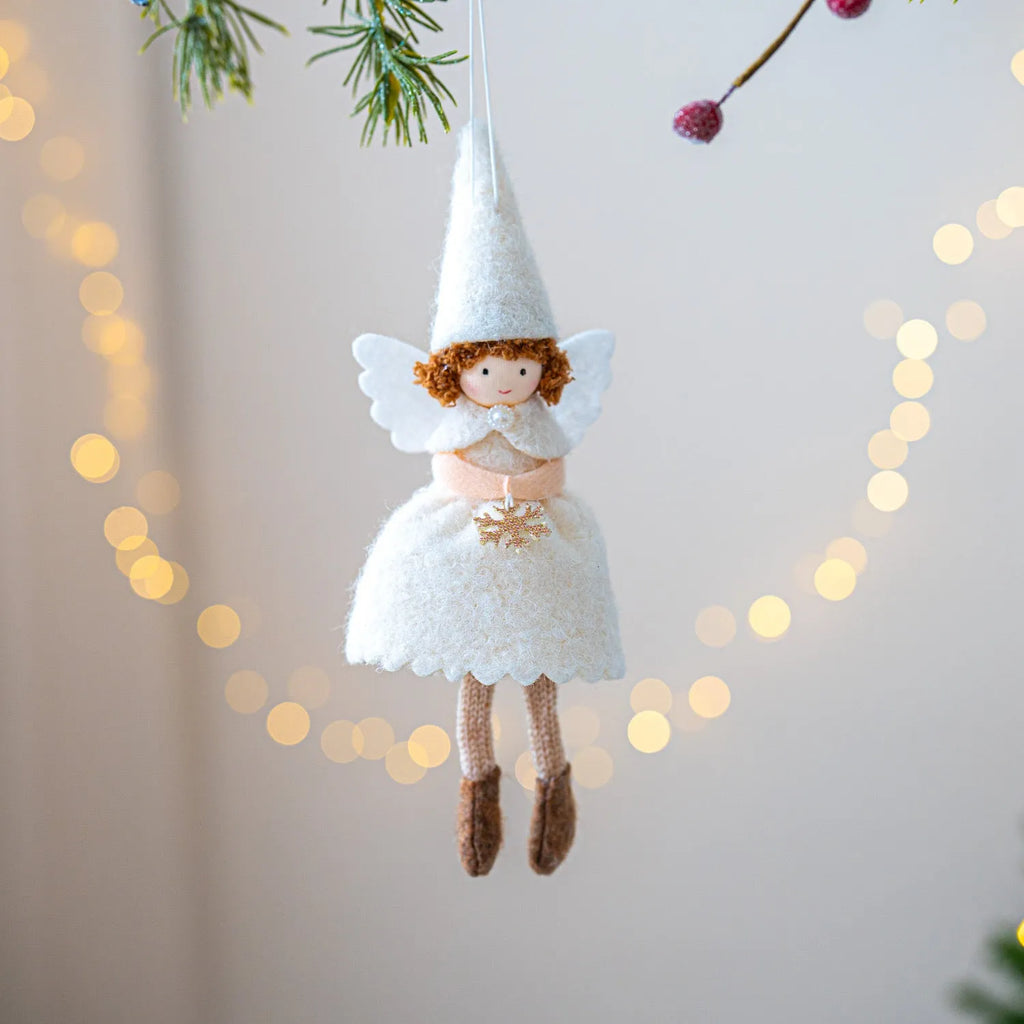 White or pink cloth Christmas felt pendant ornament for girls skirts