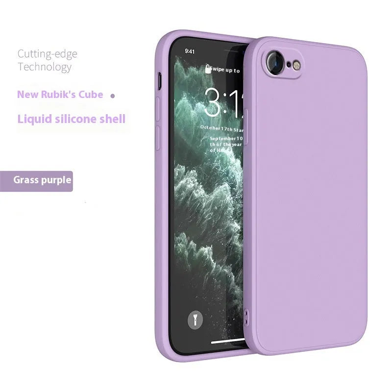 Straight cube liquid silicone phone case in antique white for iPhone 7, 8, 8 Plus, and SE 2nd Generation
