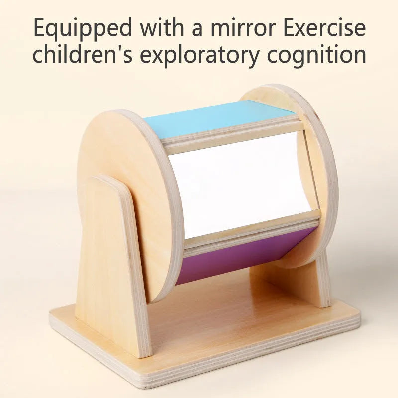Wooden five-sided textile drum in Colour 042 for infant voice recognition training