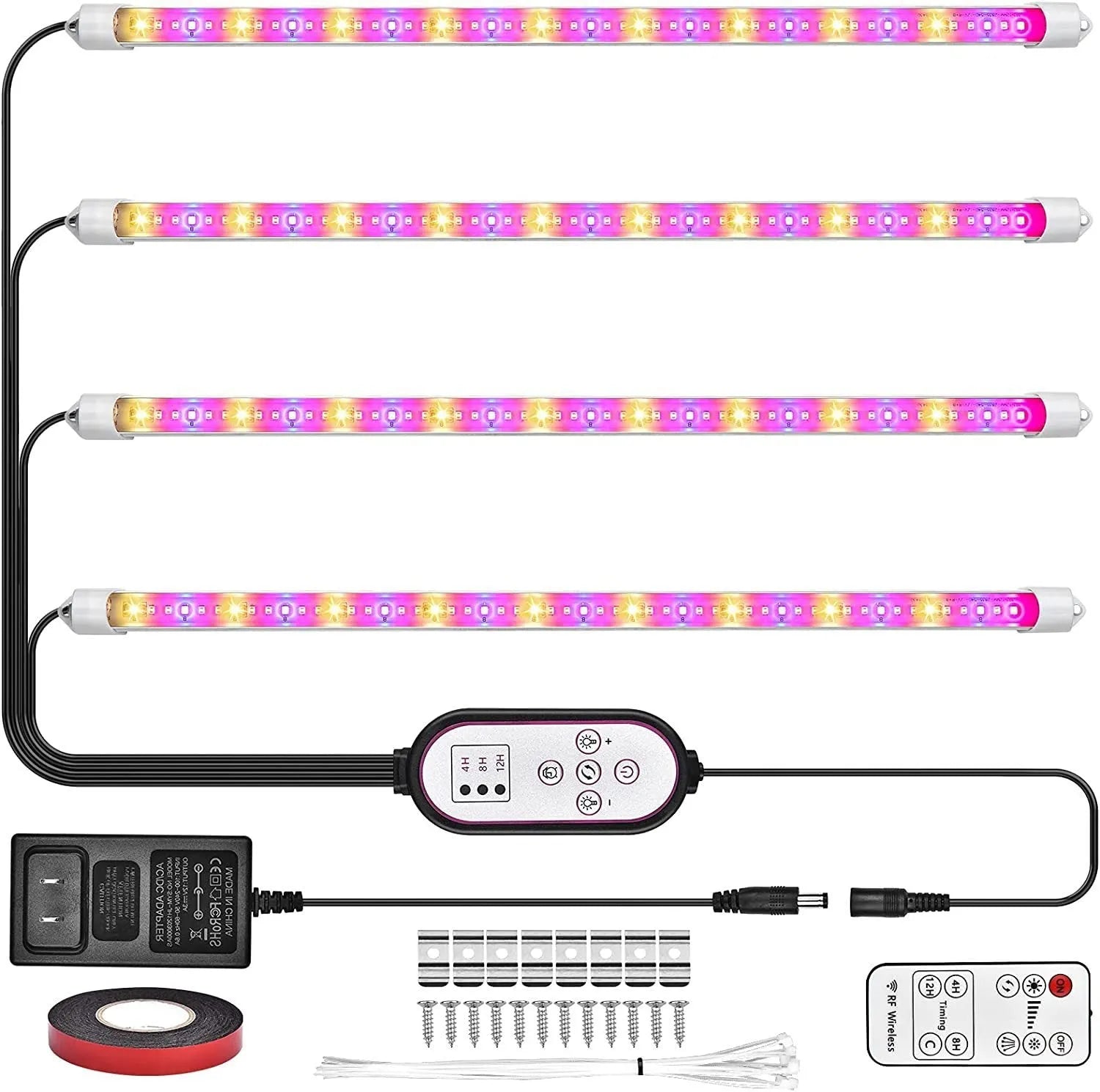 LED grow light with red blue and yellow full spectrum 216 beads aluminium shell remote control 410mm length