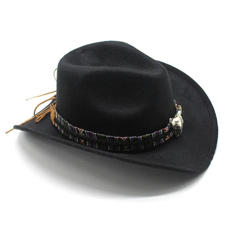 Western cowboy hat with bell-shaped crown in polyester fabric, shown in army green colour
