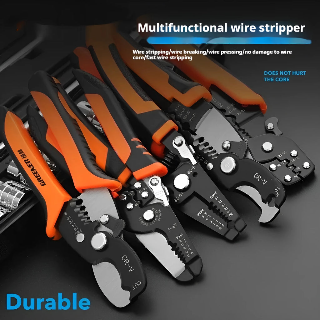 Automatic wire stripping pliers tool made from steel for electricians