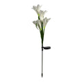 Flower-shaped solar garden lantern with decorative petals and 850mm height for outdoor courtyard decoration
