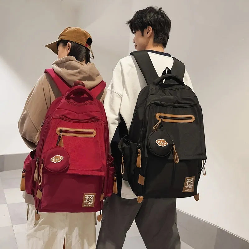 Large-capacity street trend schoolbag for middle school students in five colour options